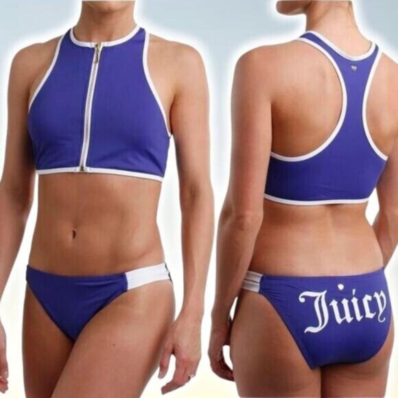 JUICY COUTURE Black Label Bikini Swimsuit Sz XL / Large - Picture 1 of 10